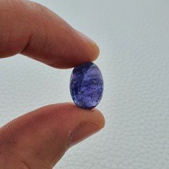 Tanzanite Naturale Forma Ovale Piatto Cabochon Liscio Fatto a Mano 14X10X7mm 10,80 Carati 1pz
