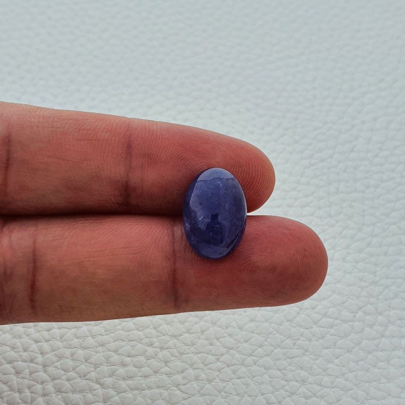 Tanzanite Naturale Forma Ovale Piatto Cabochon Liscio Fatto a Mano 16X11X6mm 10,50 Carati 1pz