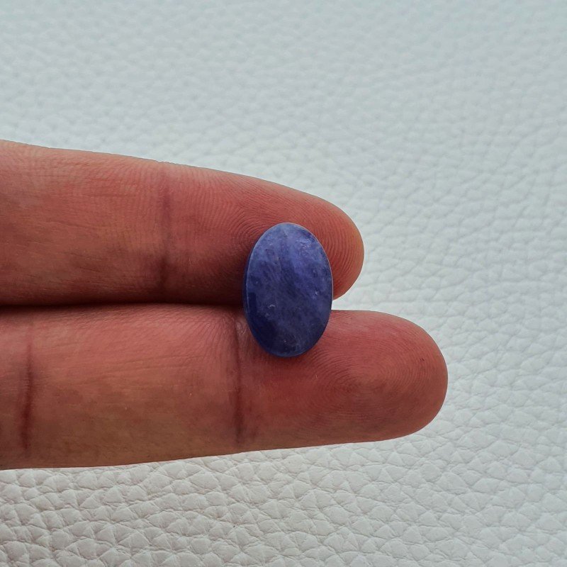 Tanzanite Naturale Forma Ovale Piatto Cabochon Liscio Fatto a Mano 16X11X6mm 10,50 Carati 1pz