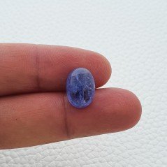 Tanzanite Naturale Forma Ovale Piatto Cabochon Liscio Fatto a Mano 14X10X7mm 9,70 Carati 1pz
