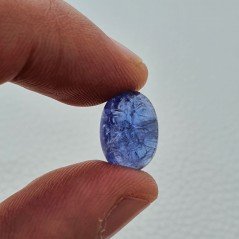 Tanzanite Naturale Forma Ovale Piatto Cabochon Liscio Fatto a Mano 14X10X7mm 9,70 Carati 1pz