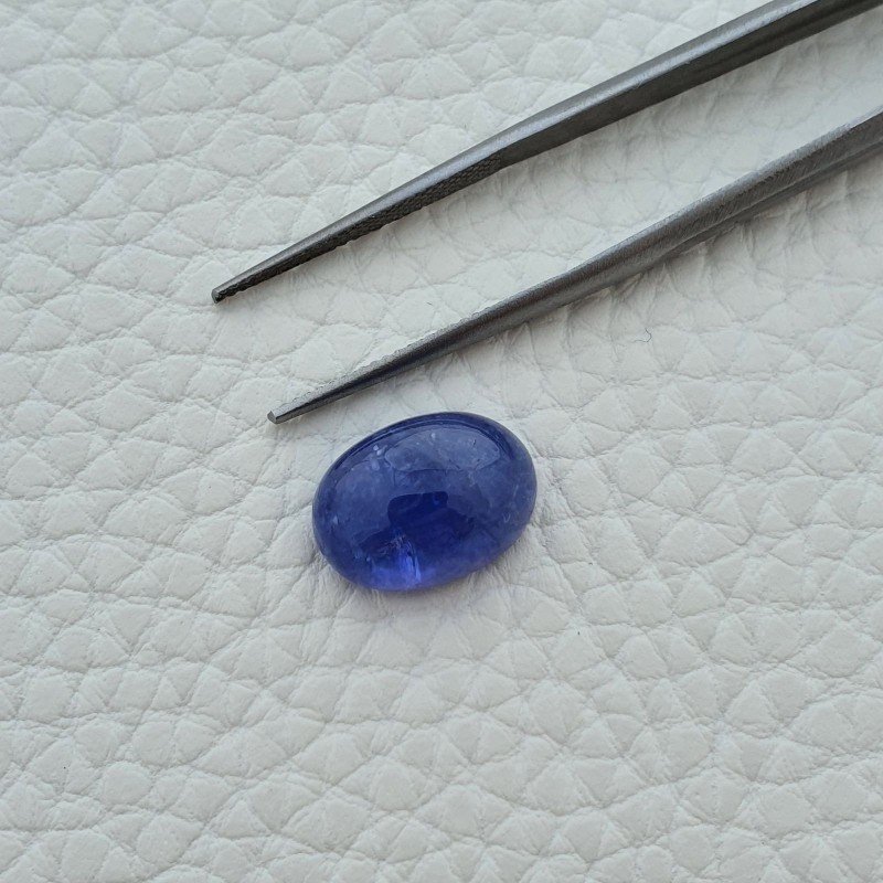 Tanzanite Naturale Forma Ovale Piatto Cabochon Liscio Fatto a Mano 14X10X6,20mm 8,10 Carati 1pz