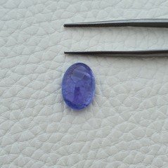 Tanzanite Naturale Forma Ovale Piatto Cabochon Liscio Fatto a Mano 14X10X6mm 7,20 Carati 1pz