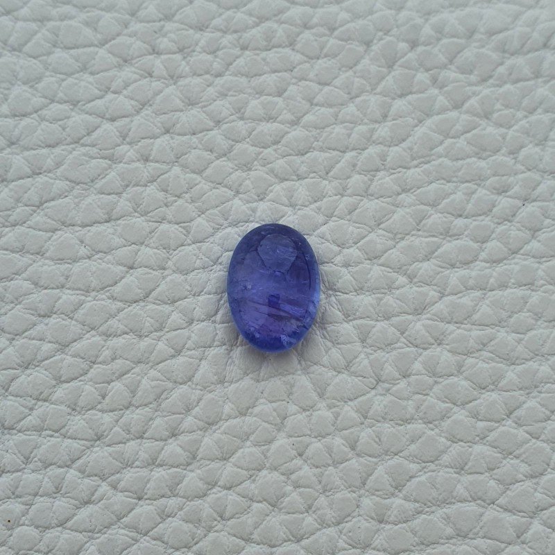 Tanzanite Naturale Forma Ovale Piatto Cabochon Liscio Fatto a Mano 14X10X6mm 7,20 Carati 1pz