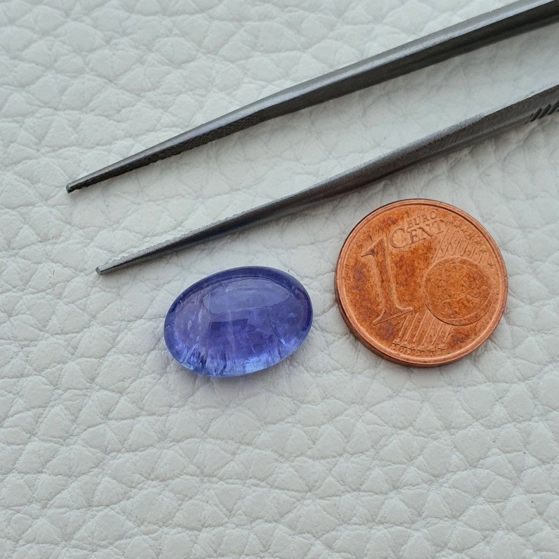 Tanzanite Naturale Forma Ovale Piatto Cabochon Liscio Fatto a Mano 14X10X6mm 7,20 Carati 1pz