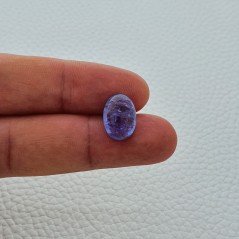 Tanzanite Naturale Forma Ovale Piatto Cabochon Liscio Fatto a Mano 14X10X6mm 7,20 Carati 1pz