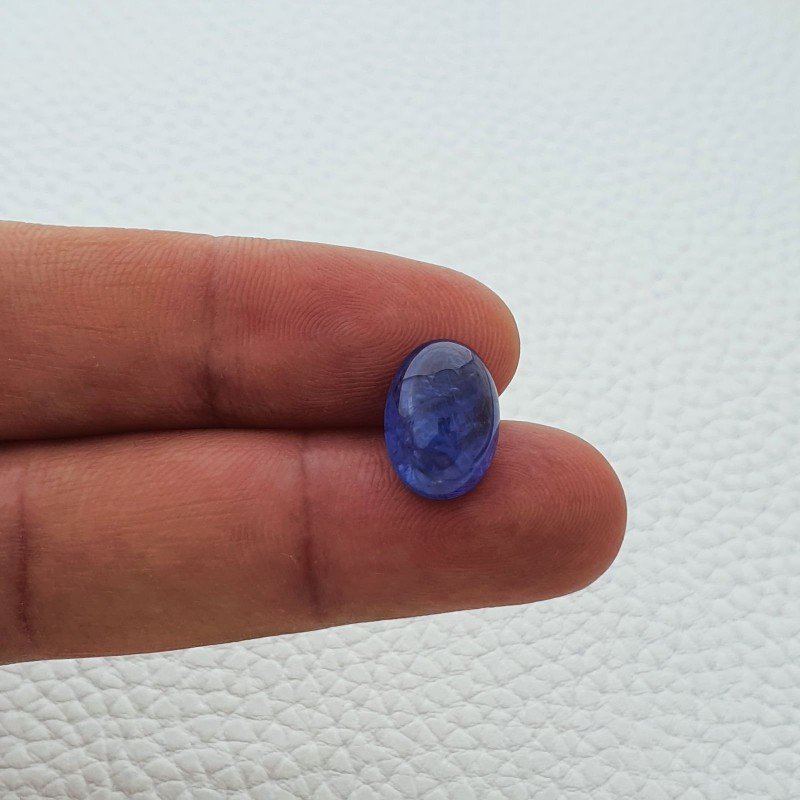 Tanzanite Naturale Forma Ovale Piatto Cabochon Liscio Fatto a Mano 13X10X6mm 7,15 Carati 1pz