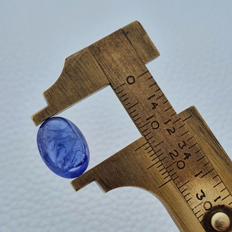 Tanzanite Naturale Forma Ovale Piatto Cabochon Liscio Fatto a Mano 13X10X6mm 7,15 Carati 1pz