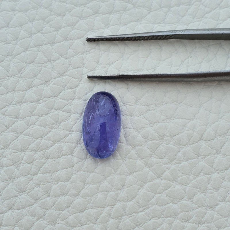 Tanzanite Naturale Forma Ovale Piatto Cabochon Liscio Fatto a Mano 14X8X5mm 6,45 Carati 1pz