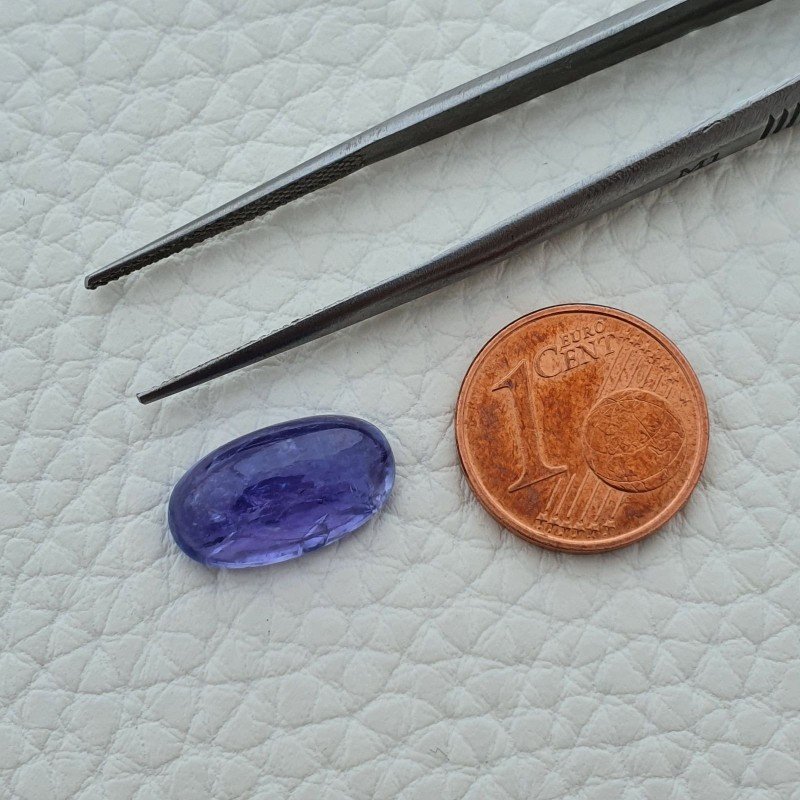 Tanzanite Naturale Forma Ovale Piatto Cabochon Liscio Fatto a Mano 14X8X5mm 6,45 Carati 1pz