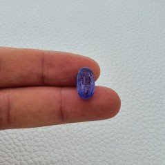 Tanzanite Naturale Forma Ovale Piatto Cabochon Liscio Fatto a Mano 14X8X5mm 6,45 Carati 1pz