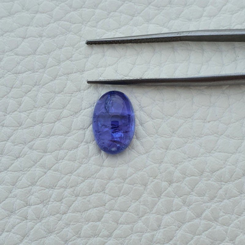 Tanzanite Naturale Forma Ovale Piatto Cabochon Liscio Fatto a Mano 13X9X5mm 5,75 Carati 1pz