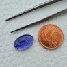 Tanzanite Naturale Forma Ovale Piatto Cabochon Liscio Fatto a Mano 13X9X5mm 5,75 Carati 1pz