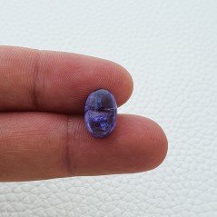 Tanzanite Naturale Forma Ovale Piatto Cabochon Liscio Fatto a Mano 13X9X5mm 5,75 Carati 1pz