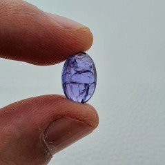 Tanzanite Naturale Forma Ovale Piatto Cabochon Liscio Fatto a Mano 13X9X5mm 5,75 Carati 1pz