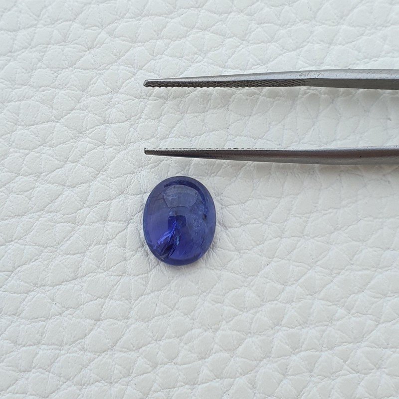 Tanzanite Naturale Forma Ovale Piatto Cabochon Liscio Fatto a Mano 11X9X4mm 4,25 Carati 1pz
