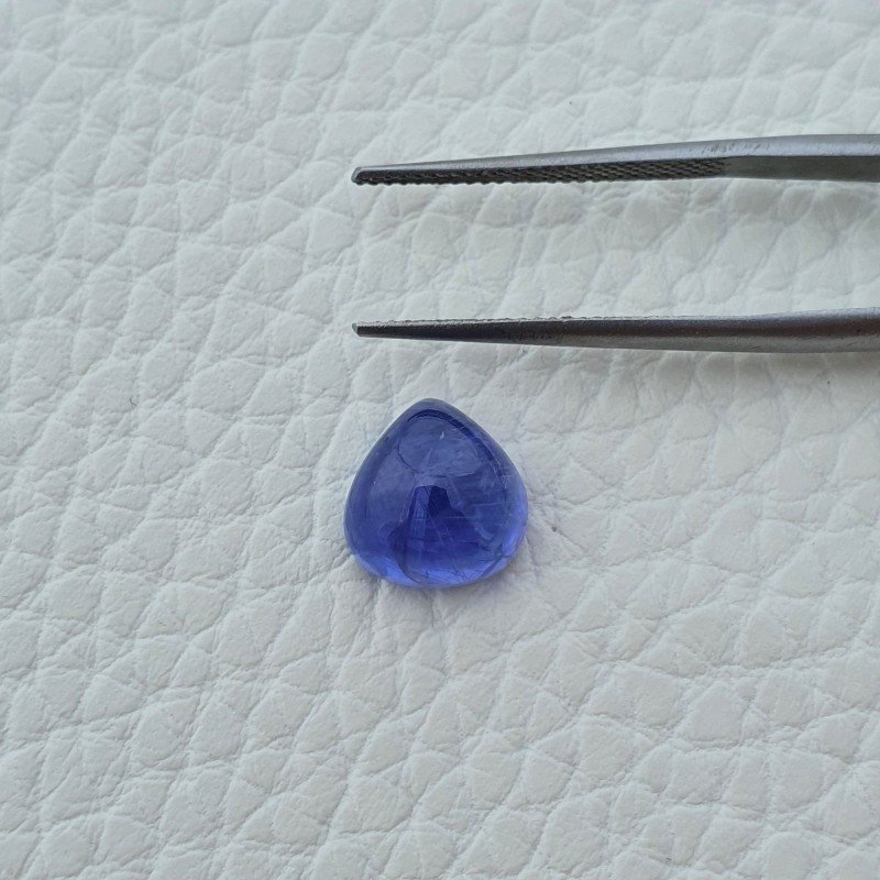 Tanzanite Naturale Forma Cuore Piatto Cabochon Liscio Fatto a Mano 10X9X6mm 5,65 Carati 1pz