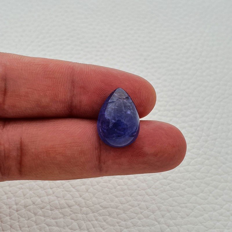 Tanzanite Naturale Forma Goccia Piatto Cabochon Liscio Fatto a Mano 18X13X8mm 15,90 Carati 1pz