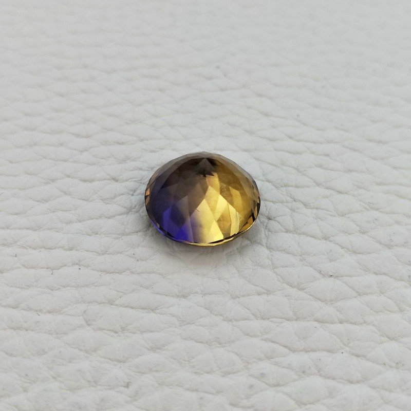 Ametrina Idrotermale Taglio Tondo Sfaccettata a Mano Gemma Sciolta 14X14X9mm 9,85 Carati 1pz