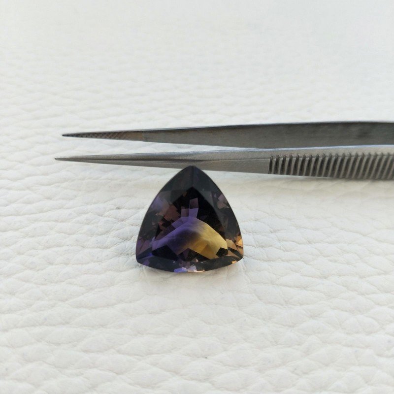 Ametrina Idrotermale Taglio Trillion Sfaccettata a Mano Gemma Sciolta 16X16X10mm 13,50 Carati 1pz