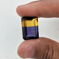 Ametrina Idrotermale Taglio Smeraldo Ottagono Sfaccettata a Mano Gemma Sciolta 21X15X9mm 23,15 Carati 1pz