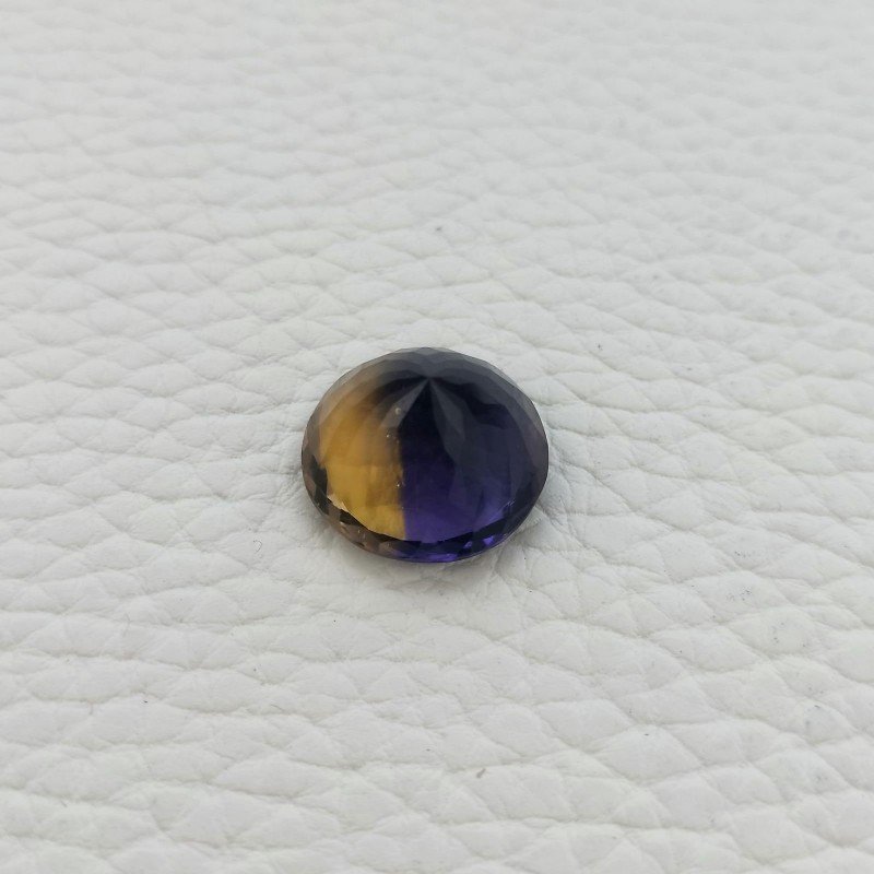 Ametrina Idrotermale Taglio Tondo Sfaccettata a Mano Gemma Sciolta 5X16X10mm 12,15 Carati 1pz