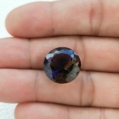 Ametrina Idrotermale Taglio Tondo Sfaccettata a Mano Gemma Sciolta 5X16X10mm 12,15 Carati 1pz