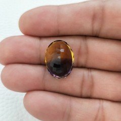 Ametrina Idrotermale Taglio Ovale Sfaccettata a Mano Gemma Sciolta 20X15X11mm 17,15 Carati 1pz