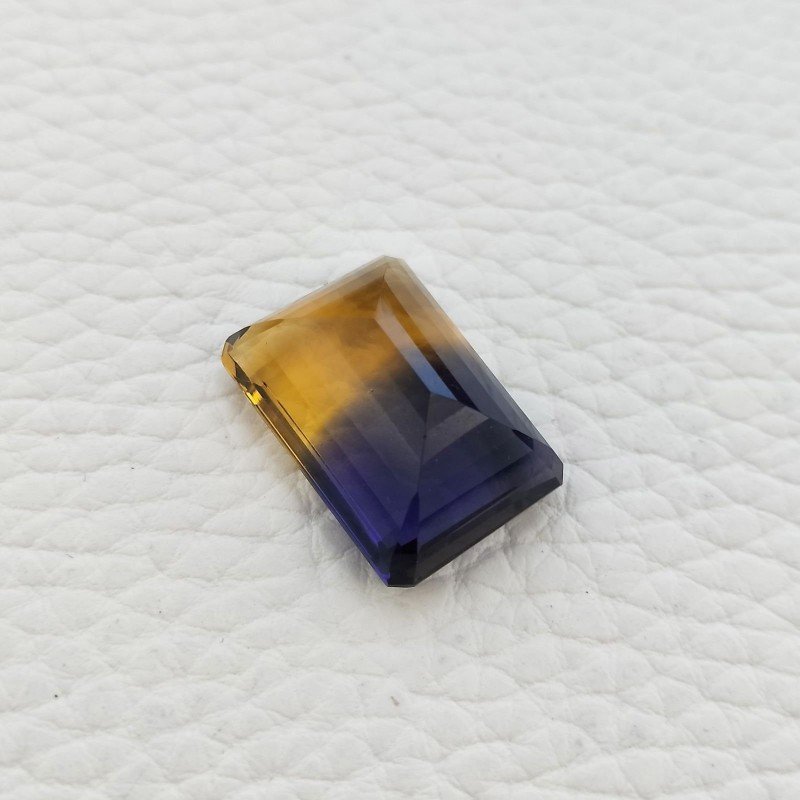 Ametrina Idrotermale Taglio Smeraldo Ottagono Sfaccettata a Mano Gemma Sciolta 22X15X10mm 25,65 Carati 1pz