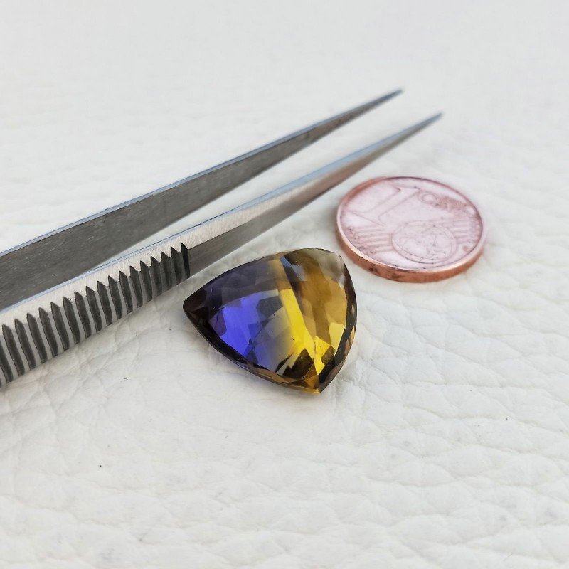 Ametrina Idrotermale Taglio Trillion Sfaccettata a Mano Gemma Sciolta 16X16X9mm 11,70 Carati 1pz