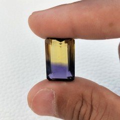 Ametrina Idrotermale Taglio Taglio Smeraldo Ottagono Sfaccettata a Mano Gemma Sciolta 21X13X9mm 20,35 Carati 1pz