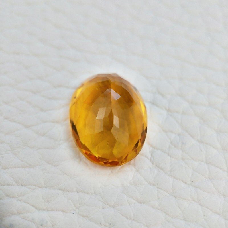 Topazio Citrino Idrotermale Taglio Ovale Sfaccettata a Mano Gemma Sciolta 18X13X8mm 12,45 Carati 1pz