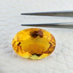 Topazio Citrino Idrotermale Taglio Ovale Sfaccettata a Mano Gemma Sciolta 18X13X8mm 12,45 Carati 1pz