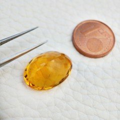 Topazio Citrino Idrotermale Taglio Ovale Sfaccettata a Mano Gemma Sciolta 18X13X8mm 12,45 Carati 1pz