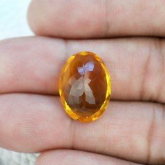 Topazio Citrino Idrotermale Taglio Ovale Sfaccettata a Mano Gemma Sciolta 18X13X8mm 12,45 Carati 1pz