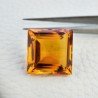 Topazio Citrino Idrotermale Taglio Quadrata Sfaccettata a Mano Gemma Sciolta 19X19X11mm 31,05 Carati 1pz
