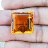 Topazio Citrino Idrotermale Taglio Quadrata Sfaccettata a Mano Gemma Sciolta 19X19X11mm 31,05 Carati 1pz