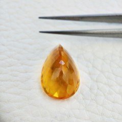 Topazio Citrino Idrotermale Taglio Goccia Sfaccettata a Mano Gemma Sciolta 22X13X10mm 15,10 Carati 1pz