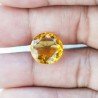 Topazio Citrino Idrotermale Taglio Tondo Sfaccettata a Mano Gemma Sciolta 13X13X8mm 7,90 Carati 1pz