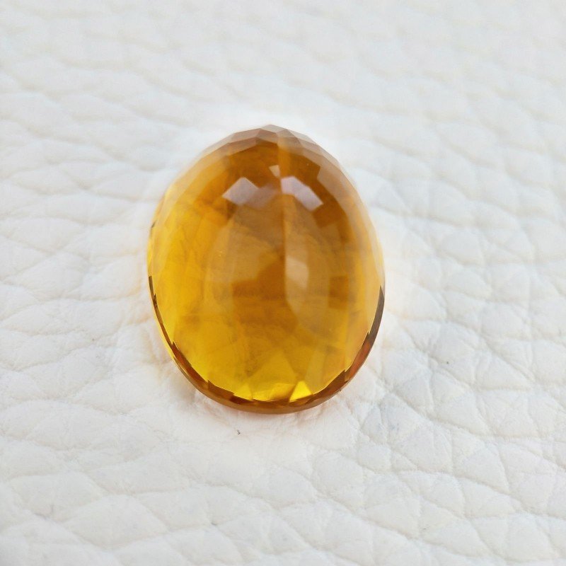 Topazio Citrino Idrotermale Taglio Ovale Sfaccettata a Mano Gemma Sciolta 21X16X11mm 22,75 Carati 1pz