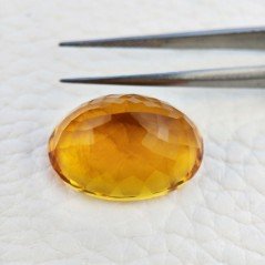 Topazio Citrino Idrotermale Taglio Ovale Sfaccettata a Mano Gemma Sciolta 21X16X11mm 22,75 Carati 1pz