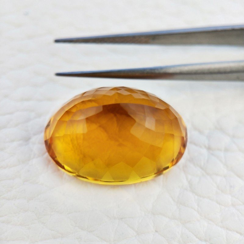 Topazio Citrino Idrotermale Taglio Ovale Sfaccettata a Mano Gemma Sciolta 21X16X11mm 22,75 Carati 1pz