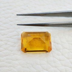 Topazio Citrino Idrotermale Taglio Smeraldo Ottagono Sfaccettata a Mano Gemma Sciolta 16X12X7mm 11,65 Carati 1pz
