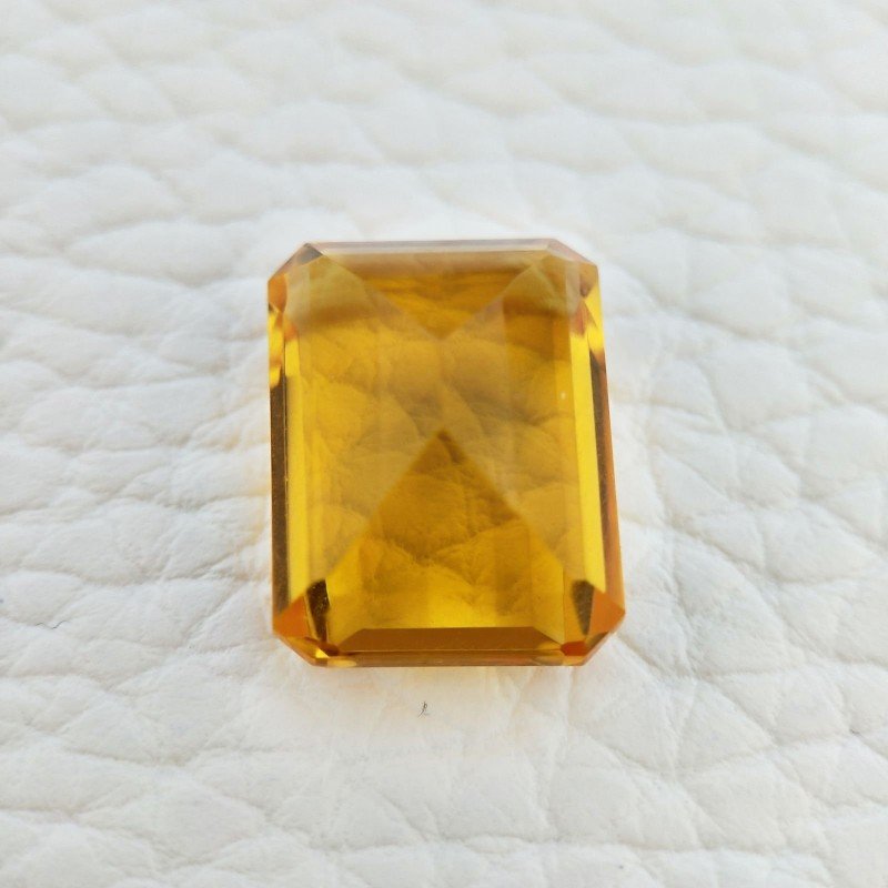 Topazio Citrino Idrotermale Taglio Smeraldo Ottagono Sfaccettata a Mano Gemma Sciolta 16X12X7mm 11,65 Carati 1pz