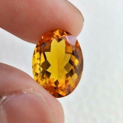 Topazio Citrino Idrotermale Taglio Ovale Sfaccettata a Mano Gemma Sciolta 16X12X8mm 9,65 Carati 1pz