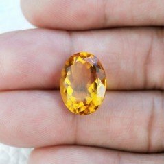 Topazio Citrino Idrotermale Taglio Ovale Sfaccettata a Mano Gemma Sciolta 16X12X8mm 9,65 Carati 1pz