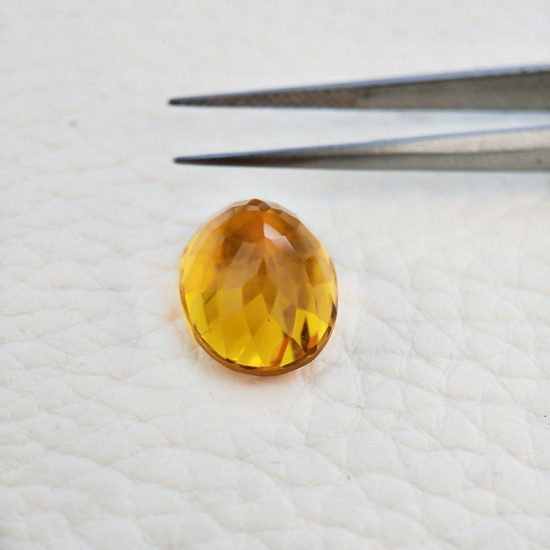 Topazio Citrino Idrotermale Taglio Ovale Sfaccettata a Mano Gemma Sciolta 16X12X8mm 9,65 Carati 1pz