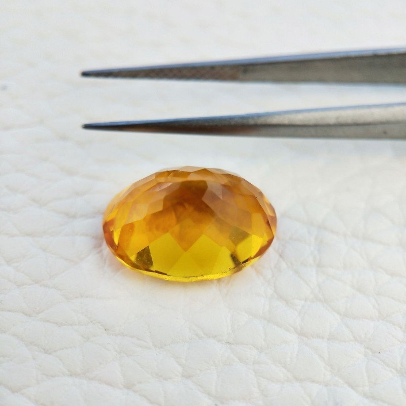 Topazio Citrino Idrotermale Taglio Ovale Sfaccettata a Mano Gemma Sciolta 16X12X8mm 9,65 Carati 1pz