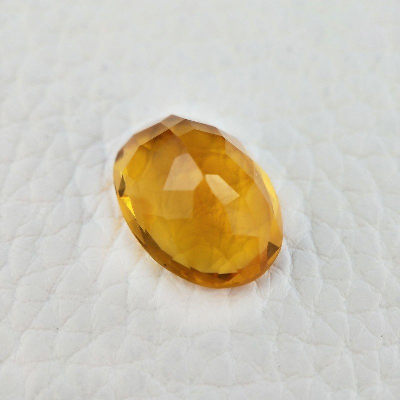 Quarzo Citrino Idrotermale Taglio Ovale Sfaccettata a Mano Gemma Sciolta 18X13X8mm 11,40 Carati 1pz