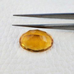Quarzo Citrino Idrotermale Taglio Ovale Sfaccettata a Mano Gemma Sciolta 18X13X8mm 11,40 Carati 1pz